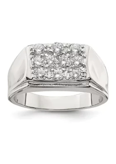 Men's Sterling Silver Cubic Zirconia Ring