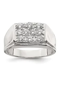 Men's Sterling Silver Cubic Zirconia Ring
