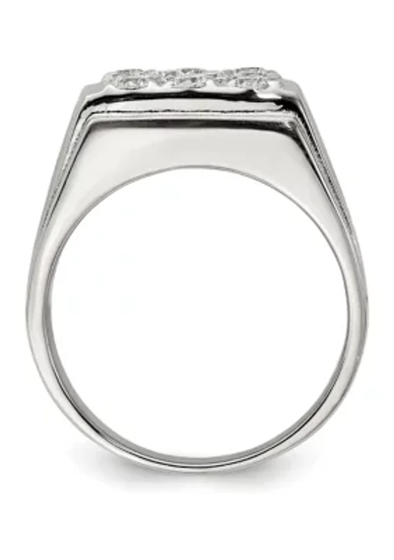 Men's Sterling Silver Cubic Zirconia Ring