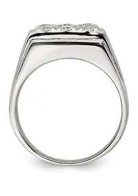 Men's Sterling Silver Cubic Zirconia Ring