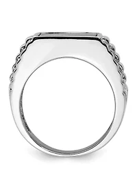 Men's Sterling Silver Onyx Ring