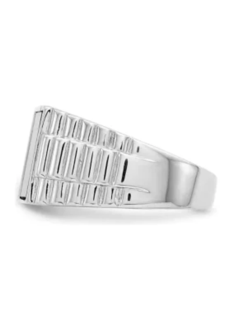 Men's Sterling Silver Onyx Ring