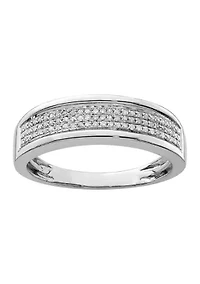 Men's 1/ ct. t.w. Diamond Band Rhodium Plated Sterling Silver