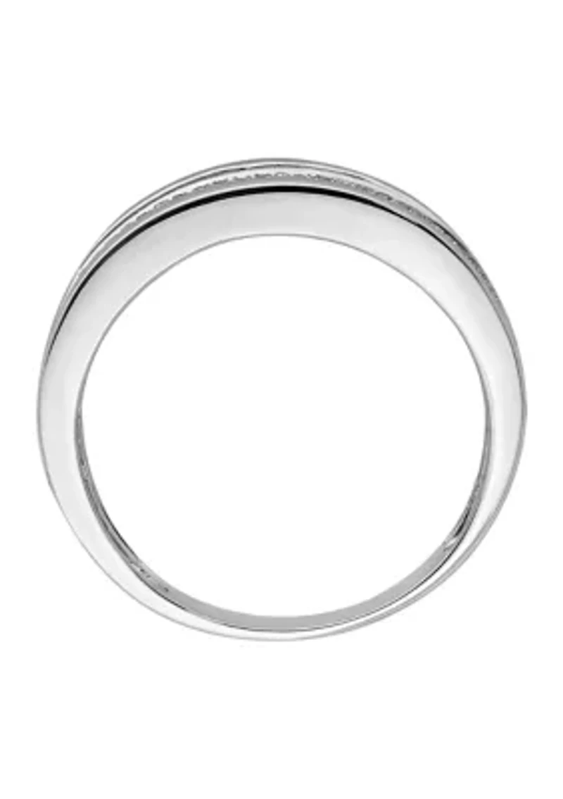 Men's 1/4 ct. t.w. Diamond Band Rhodium Plated Sterling Silver