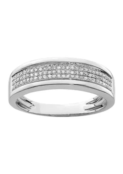 Men's 1/3 ct. t.w. Diamond Band Rhodium Plated Sterling Silver