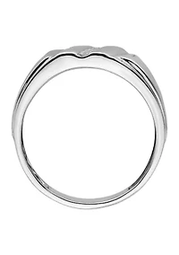 Men's 1/10 ct. t.w. Diamond Ring Rhodium Plated Sterling Silver