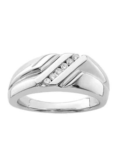 Men's 1/6 ct. t.w. Diamond Ring Rhodium Plated Sterling Silver
