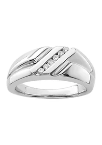 Men's 1/6 ct. t.w. Diamond Ring Rhodium Plated Sterling Silver