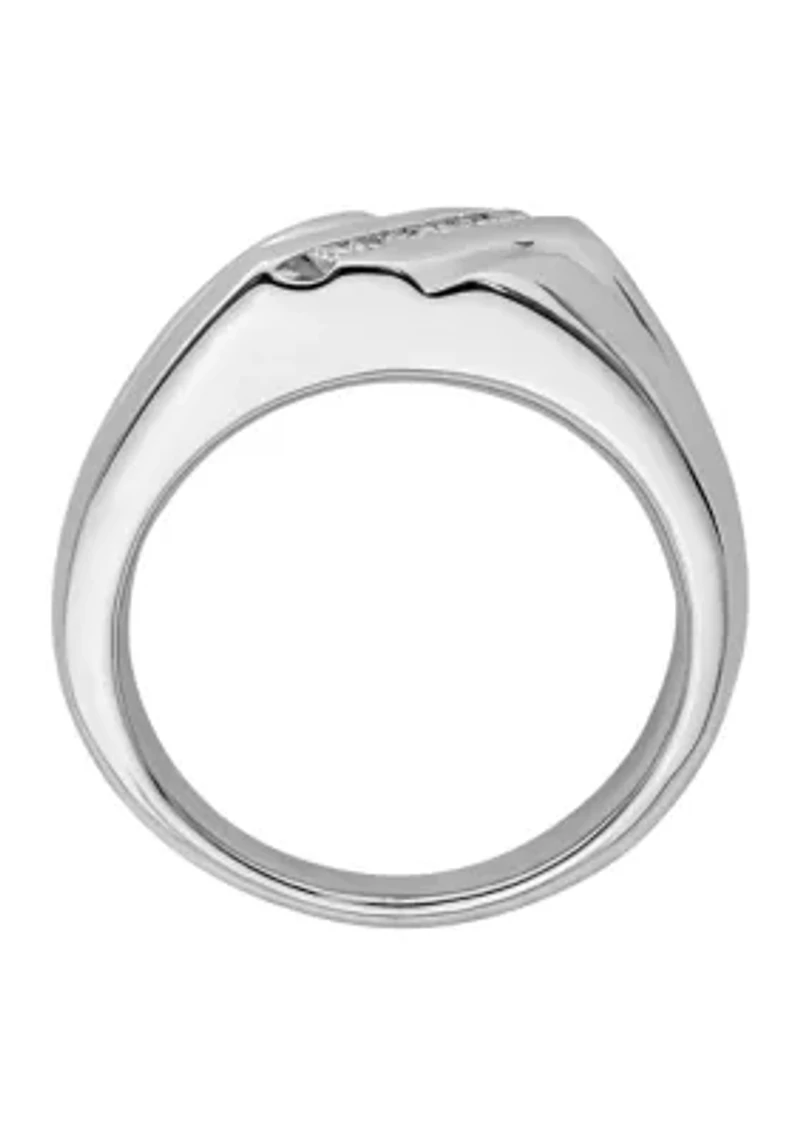 Men's 1/6 ct. t.w. Diamond Ring Rhodium Plated Sterling Silver