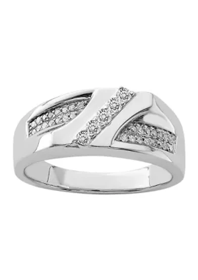 Men's 1/3 ct. t.w. Diamond Ring Rhodium Plated Sterling Silver
