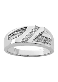 Men's 1/3 ct. t.w. Diamond Ring Rhodium Plated Sterling Silver