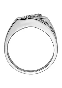 Men's 1/3 ct. t.w. Diamond Ring Rhodium Plated Sterling Silver