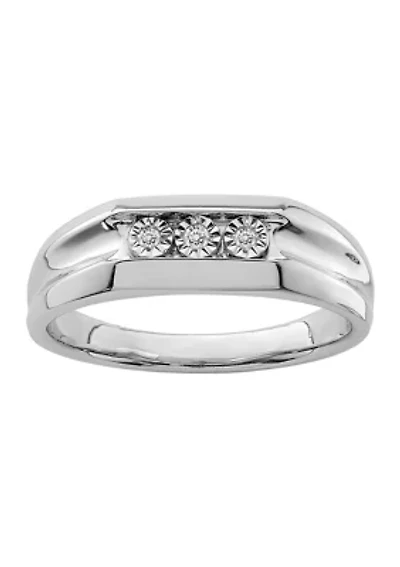 Men's 1/10 ct. t.w. Diamond Ring Rhodium Plated Sterling Silver