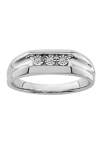 Men's 1/10 ct. t.w. Diamond Ring Rhodium Plated Sterling Silver