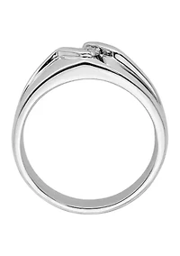 Men's 1/10 ct. t.w. Diamond Ring Rhodium Plated Sterling Silver