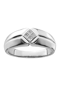 Men's 1/10 ct. t.w. Diamond Ring Rhodium Plated Sterling Silver