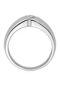 Men's 1/10 ct. t.w. Diamond Ring Rhodium Plated Sterling Silver