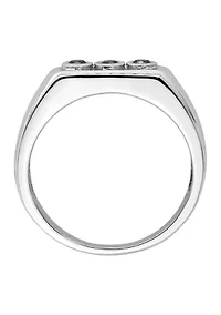 Men's 1/4 ct. t.w. White and Black Diamond Ring Rhodium Plated Sterling Silver