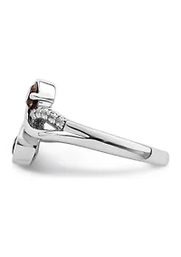 5/8 ct. t.w. Smoky Quartz and White Topaz Swirl Ring Rhodium-Plated Sterling Silver