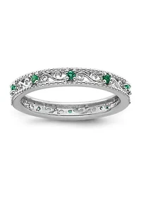 Lab Created 1/8 ct. t.w. Emerald Stackable Expressions Ring Sterling Silver