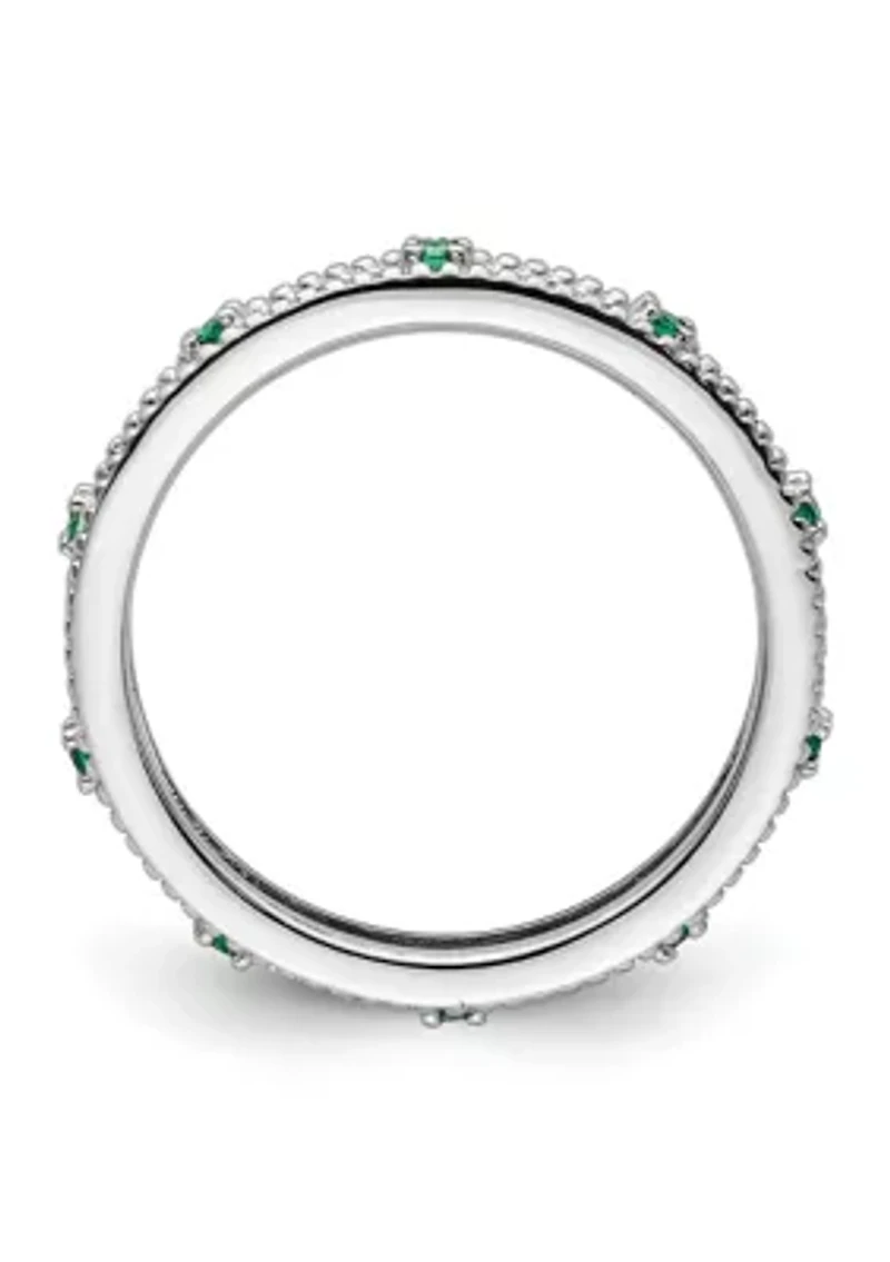 Lab Created 1/8 ct. t.w. Emerald Stackable Expressions Ring Sterling Silver