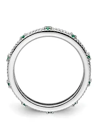 Lab Created 1/8 ct. t.w. Emerald Stackable Expressions Ring Sterling Silver