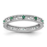 Lab Created 1/8 ct. t.w. Emerald Stackable Expressions Ring Sterling Silver