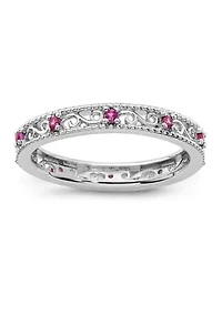 Lab Created 1/5 ct. t.w. Created Ruby Stackable Expressions Ring in Sterling Silver