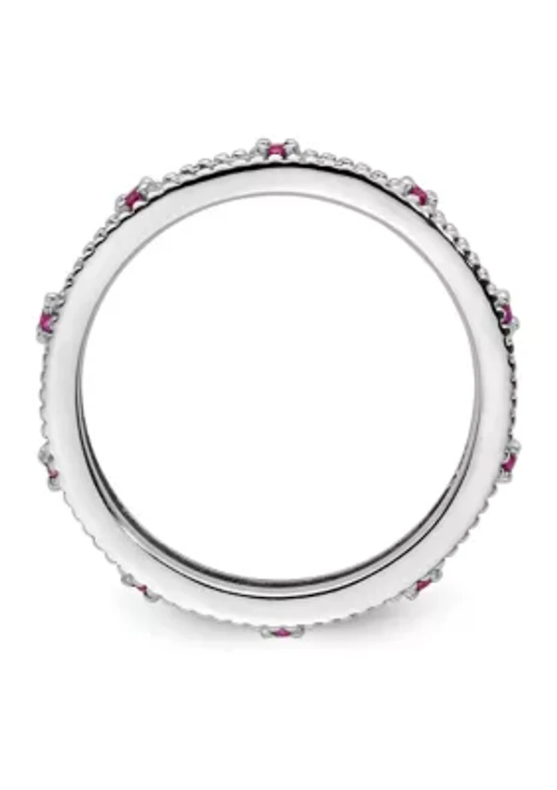 Lab Created 1/5 ct. t.w. Created Ruby Stackable Expressions Ring in Sterling Silver
