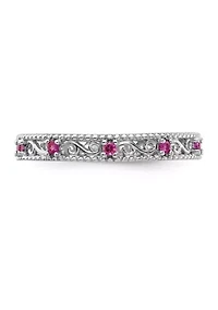 Lab Created 1/5 ct. t.w. Created Ruby Stackable Expressions Ring in Sterling Silver