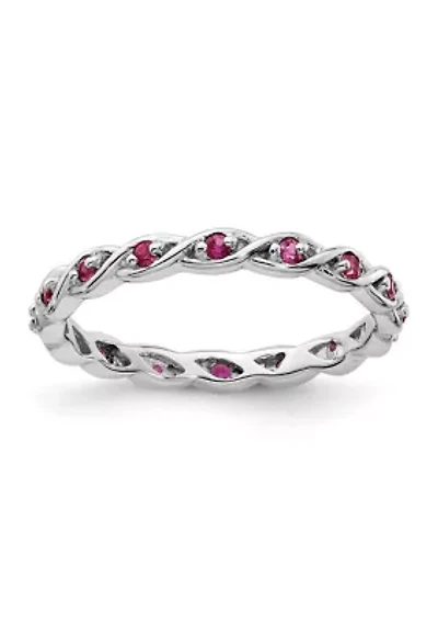 Lab Created 1/3 ct. t.w. Ruby Stackable Expressions Ring Sterling Silver