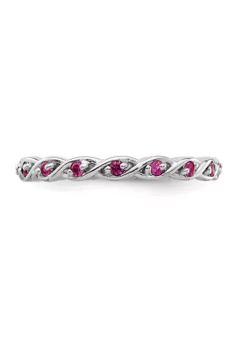Lab Created 1/3 ct. t.w. Ruby Stackable Expressions Ring Sterling Silver