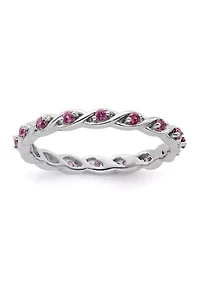 1/3 ct. t.w. Rhodolite Garnet Stackable Expressions Ring Sterling Silver