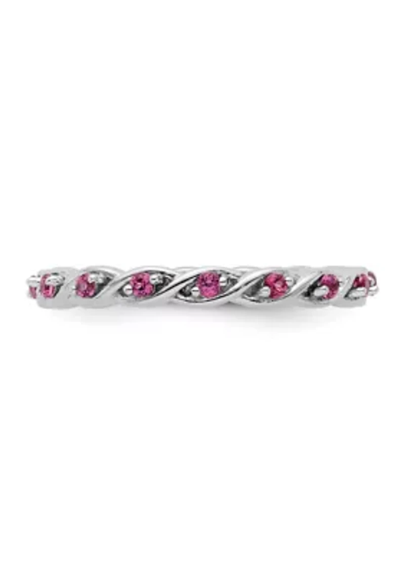 1/3 ct. t.w. Rhodolite Garnet Stackable Expressions Ring Sterling Silver