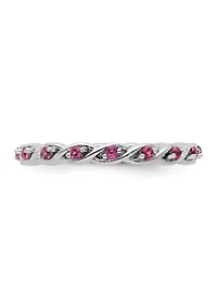 1/3 ct. t.w. Rhodolite Garnet Stackable Expressions Ring Sterling Silver