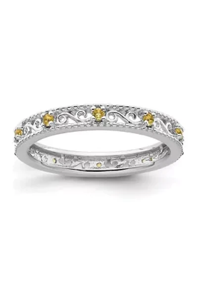 1/6 ct. t.w. Citrine Stackable Expressions Ring Sterling Silver