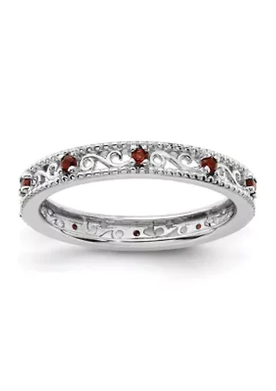 1/5 ct. t.w. Garnet Stackable Expressions Ring Sterling Silver