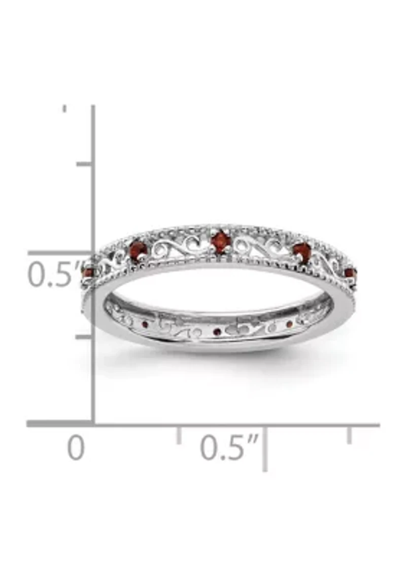 1/5 ct. t.w. Garnet Stackable Expressions Ring Sterling Silver