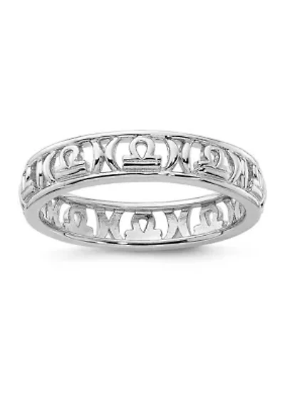 Sterling Silver Stackable Expressions Libra Zodiac Ring