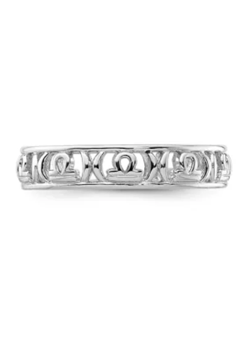 Sterling Silver Stackable Expressions Libra Zodiac Ring