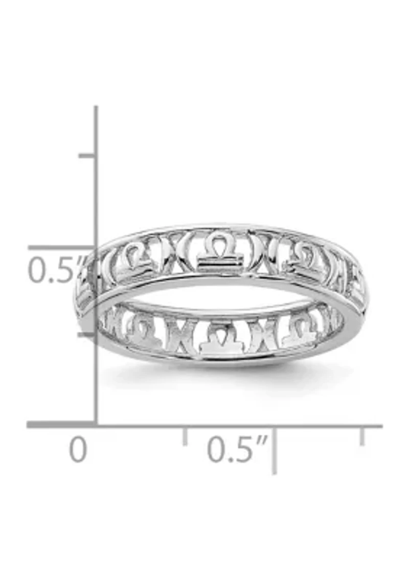 Sterling Silver Stackable Expressions Libra Zodiac Ring