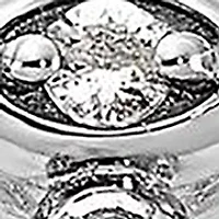 1/10 ct. t.w. White Topaz Stackable Expressions Rhodium Plated Cross Ring Sterling Silver