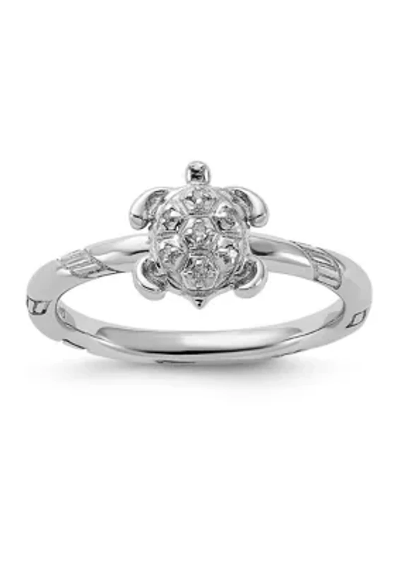0.035 ct. t.w. Diamond Stackable Expressions Turtle Ring Sterling Silver