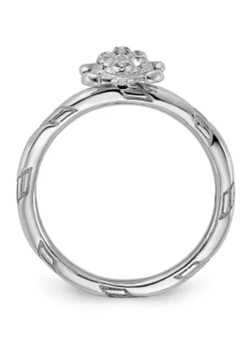 0.035 ct. t.w. Diamond Stackable Expressions Turtle Ring Sterling Silver