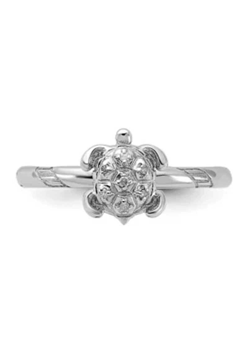 0.035 ct. t.w. Diamond Stackable Expressions Turtle Ring Sterling Silver