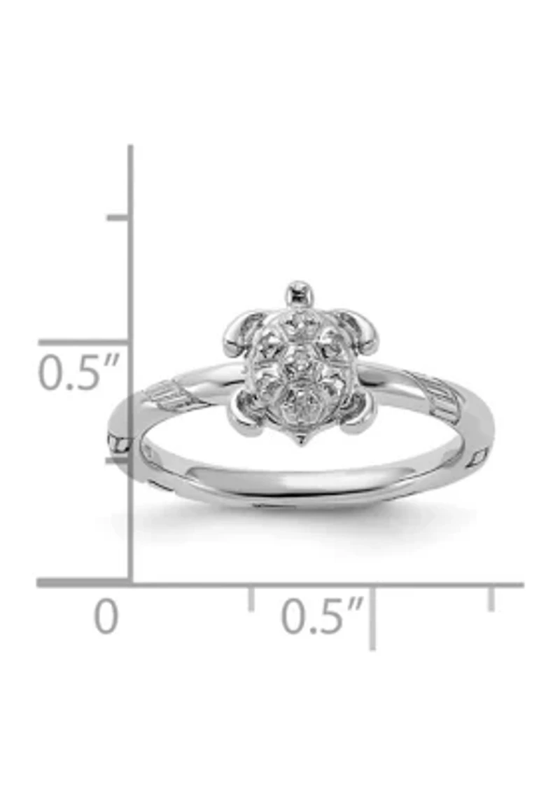 0.035 ct. t.w. Diamond Stackable Expressions Turtle Ring Sterling Silver