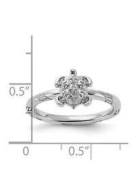 0.035 ct. t.w. Diamond Stackable Expressions Turtle Ring Sterling Silver