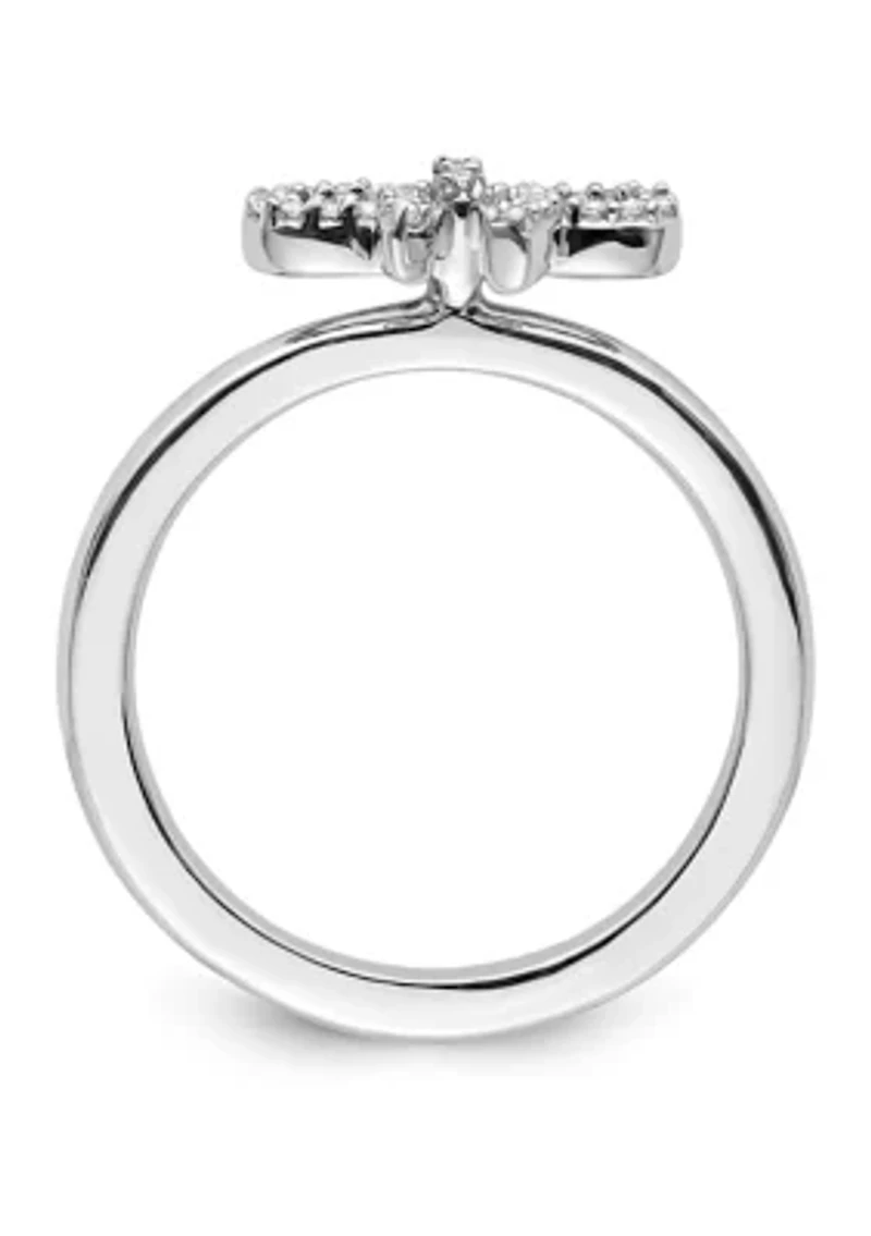 1/10 ct. t.w. Diamond Stackable Expressions Bow Ring Sterling Silver