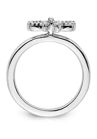 1/10 ct. t.w. Diamond Stackable Expressions Bow Ring Sterling Silver