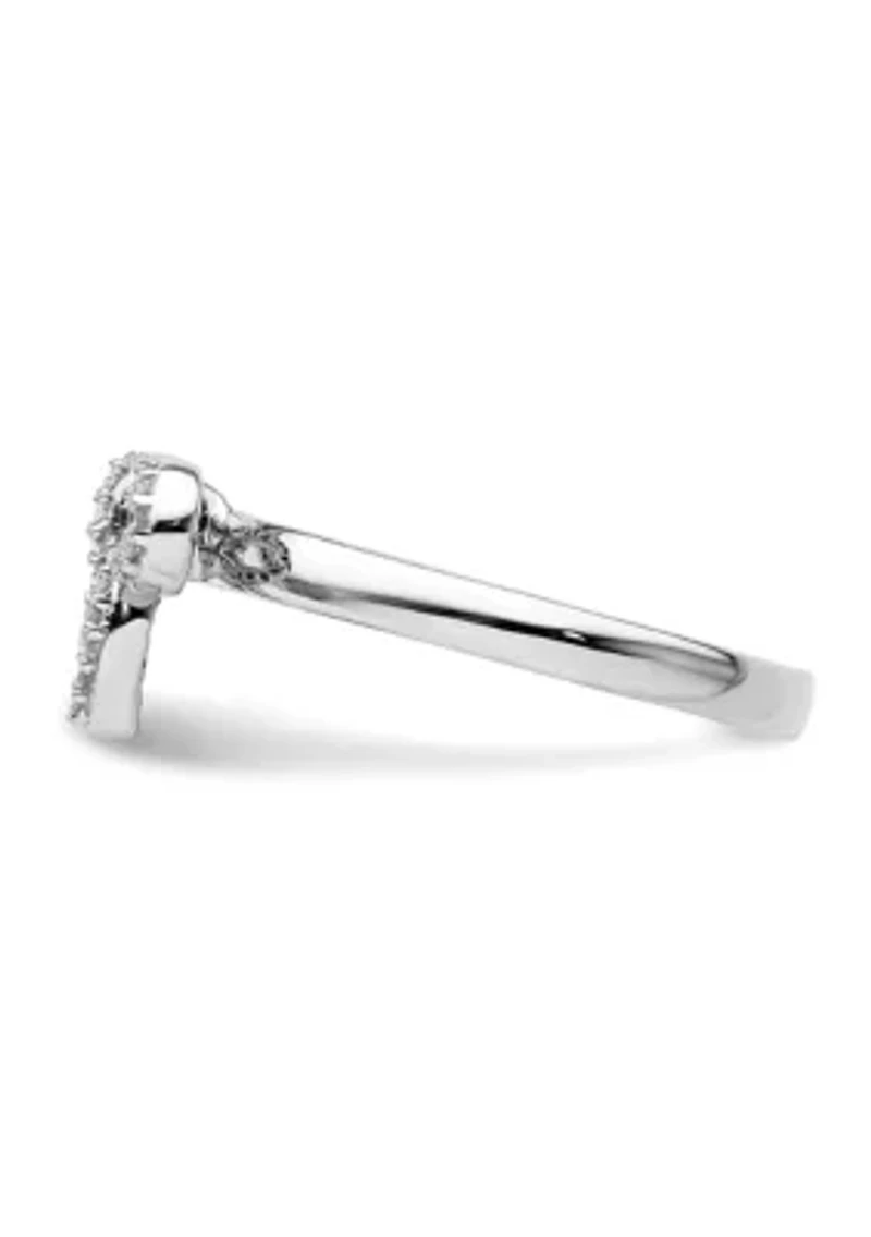 1/10 ct. t.w. Diamond Stackable Expressions Bow Ring Sterling Silver